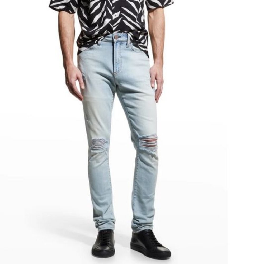 NWT Monfrere Sz 29 Men's Greyson Vintage‎ Distressed Skinny Leg Jeans